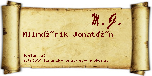 Mlinárik Jonatán névjegykártya